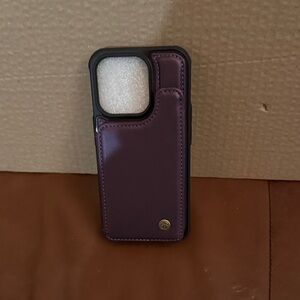 NWT Purple Phone Case with Card Holder for I Phone 15 Pro
